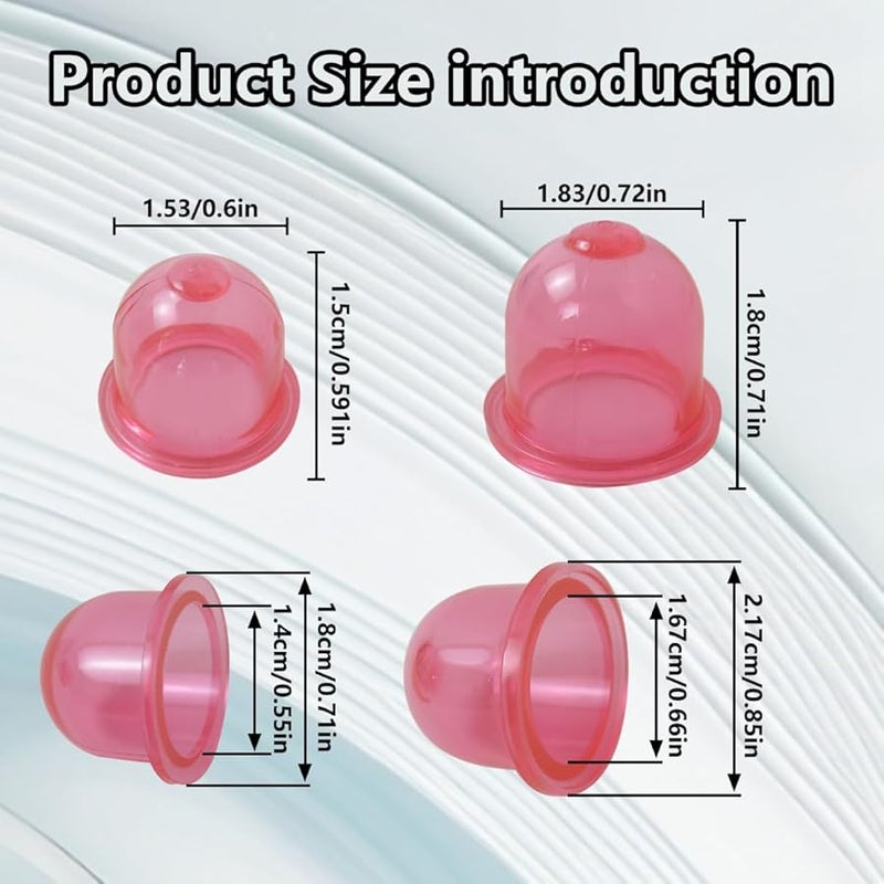 Echo SRM 210 230 225 Trimmer Primer Bulb Pump Red Transparent 2 Sizes 24pcs - Image 3